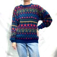 Michael Gerald geometric acrylic knit | Vintage.City 古着屋、古着コーデ情報を発信