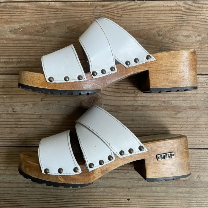 Brazil white belt wood sole sandals | Vintage.City 古着屋、古着コーデ情報を発信