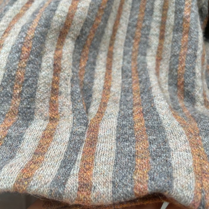 50-60s beige grey stripe S/S knit JKT | Vintage.City 빈티지숍, 빈티지 코디 정보