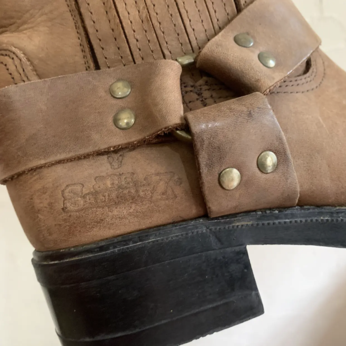Beige brown side gore ring boots | Vintage.City 古着屋、古着コーデ情報を発信