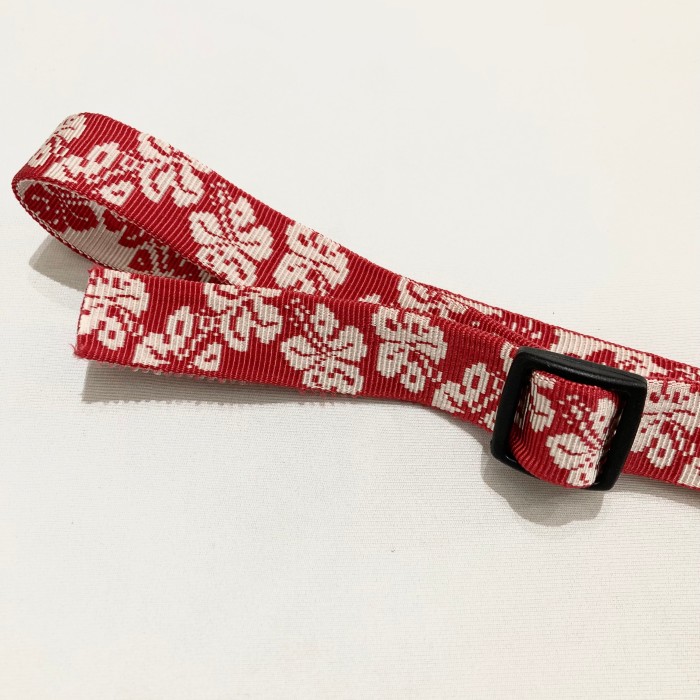 Made in USA BISON red hibiscus belt | Vintage.City 빈티지숍, 빈티지 코디 정보