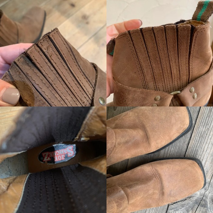 Beige brown side gore ring boots | Vintage.City 빈티지숍, 빈티지 코디 정보