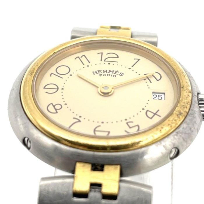 HERMES エルメス レディース腕時計 プロフィール クオーツ ゴールド シルバー ベージュ文字盤 | Vintage.City 古着屋、古着コーデ情報を発信