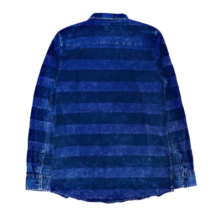 Polo by Ralph Lauren ボーダーシャツ XXL ブルー ブリーチ加工  ビッグサイズ | Vintage.City 古着屋、古着コーデ情報を発信