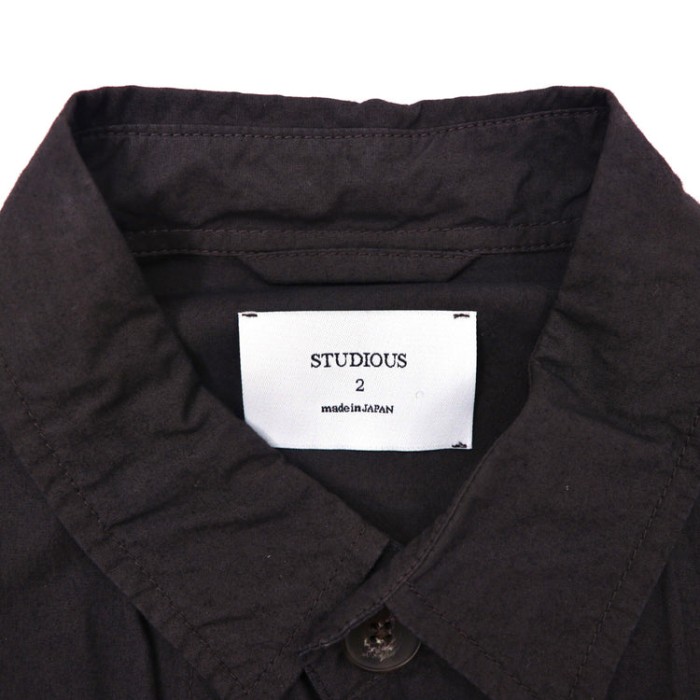 STUDIOUS ステンカラーコート 2 ブラック コットン | Vintage.City