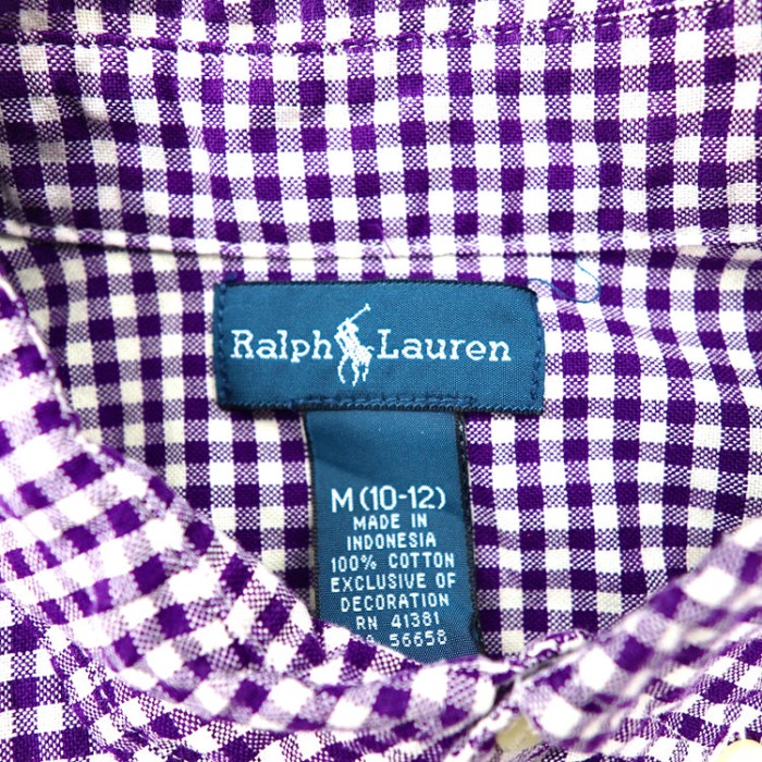 Ralph Lauren ボタンダウンシャツ M ブルー ギンガムチェック スモールポニー刺繍 | Vintage.City 古着屋、古着コーデ情報を発信