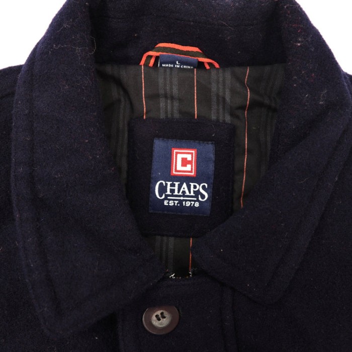 CHAPS メルトンハーフコート L ネイビー ウール | Vintage.City 古着屋、古着コーデ情報を発信