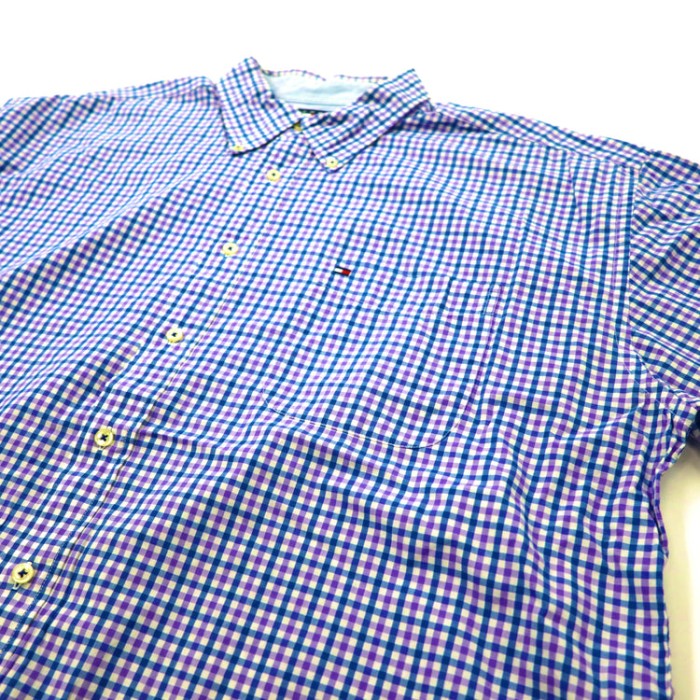 TOMMY HILFIGER ボタンダウンシャツ XXL ブルー ギンガムチェック ビッグサイズ | Vintage.City 古着屋、古着コーデ情報を発信