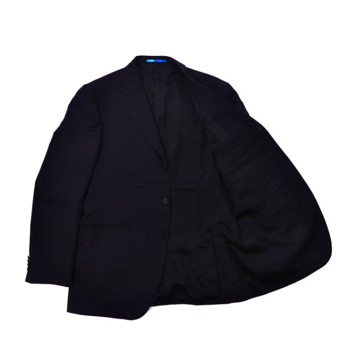 LANVIN en Bleu セットアップ スーツ 50 ネイビー ストライプ ウール