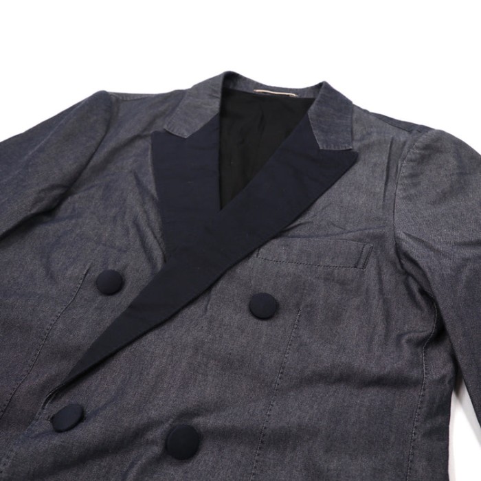 TOMORROWLAND ダブルブレストジャケット 46 グレー コットン | Vintage.City 古着屋、古着コーデ情報を発信