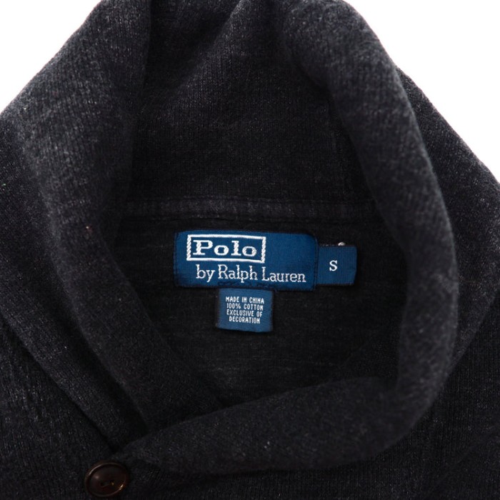 Polo by Ralph Lauren ショールカラースウェット S グレー スモールポニー刺繍 | Vintage.City 古着屋、古着コーデ情報を発信