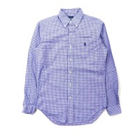 Ralph Lauren ボタンダウンシャツ XS ブルー チェック コットン CLASSIC FIT スモールロゴ刺繍 | Vintage.City ヴィンテージ 古着