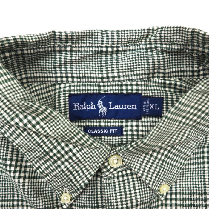 Ralph Lauren ボタンダウンシャツ XL グレー チェック コットン CLASSIC FIT ビッグサイズ スモールロゴ刺繍 | Vintage.City 古着屋、古着コーデ情報を発信
