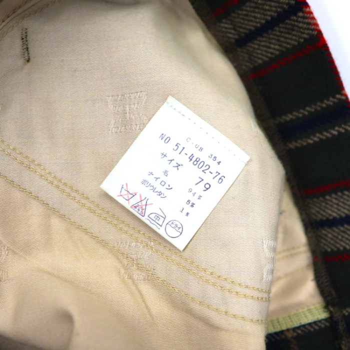 DAKS ウールチェックパンツ 79 グリーン クロップド丈 日本製 | Vintage.City 古着屋、古着コーデ情報を発信