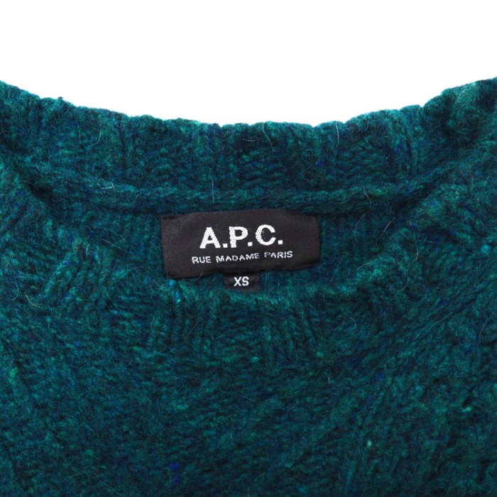A.P.C. ケーブルニットセーター XS グリーン ウール | Vintage.City ヴィンテージ 古着