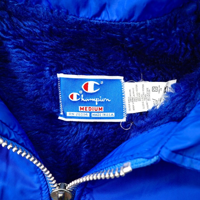 USA製 Champion フーデッドジャケット M ブルー ナイロン ボアライナー 80年代 | Vintage.City 古着屋、古着コーデ情報を発信