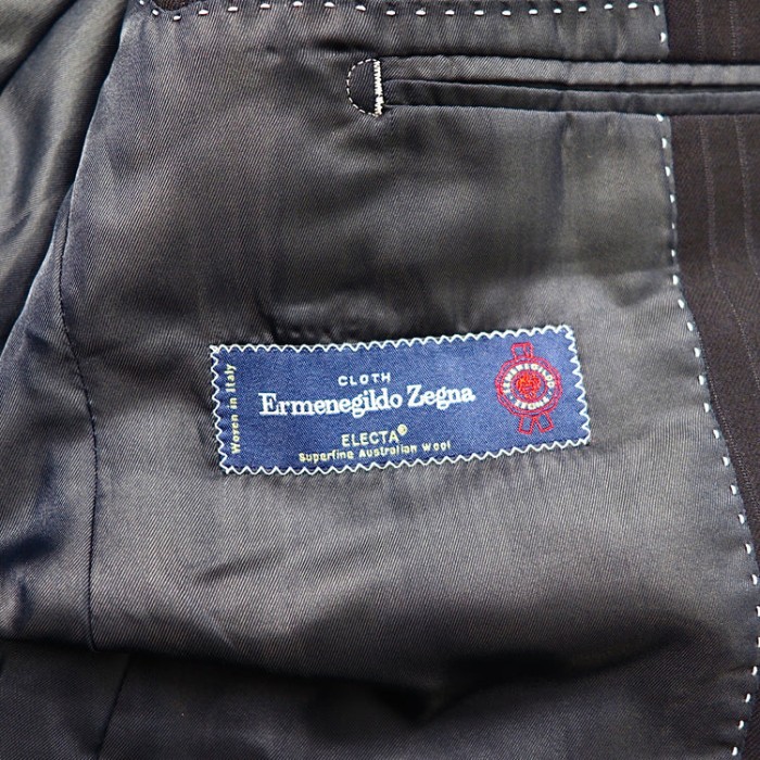Ermenegildo Zegna セットアップ スーツ 90A4 165 ネイビー ストライプ | Vintage.City 古着屋、古着コーデ情報を発信