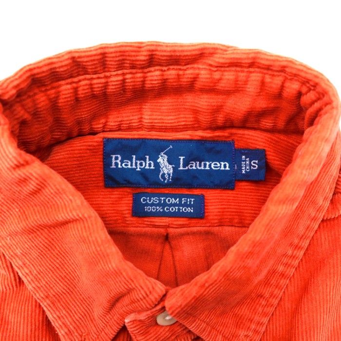 RALPH LAUREN ボタンダウンシャツ S オレンジ コーデュロイ CUSTOM FIT スモールポニー刺繍 | Vintage.City 빈티지숍, 빈티지 코디 정보