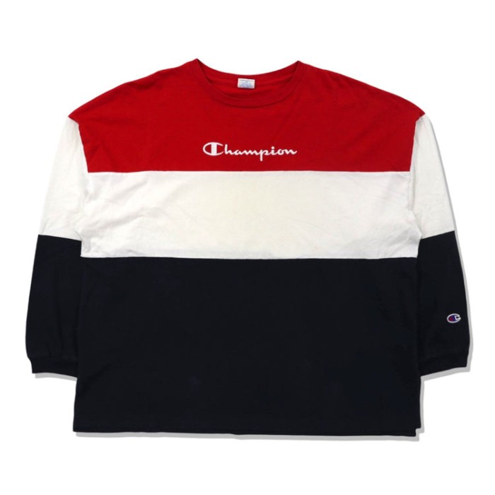 Champion ロングスリーブTシャツ L トリコカラー ロゴ刺繍 C3-Q440 ロンT | Vintage.City 빈티지숍, 빈티지 코디 정보