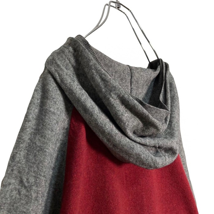 00's GAP gray×bordeaux zip-up knit hoodie | Vintage.City 빈티지숍, 빈티지 코디 정보