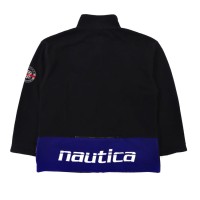 NAUTICA フリースジャケット M ブラック ポリエステル バックロゴ刺繍 | Vintage.City 古着屋、古着コーデ情報を発信