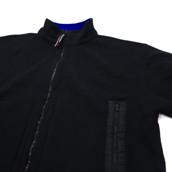 NAUTICA フリースジャケット M ブラック ポリエステル バックロゴ刺繍 | Vintage.City 빈티지숍, 빈티지 코디 정보