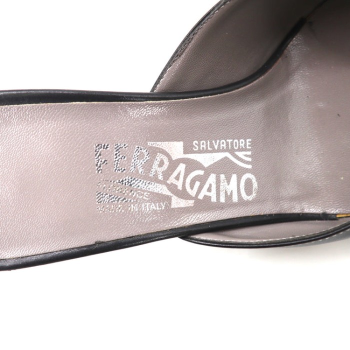 Salvatore Ferragamo ミュールパンプス 22.5cm ブラック レザー イタリア製 | Vintage.City 빈티지숍, 빈티지 코디 정보