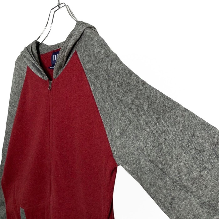 00's GAP gray×bordeaux zip-up knit hoodie | Vintage.City Vintage Shops, Vintage Fashion Trends