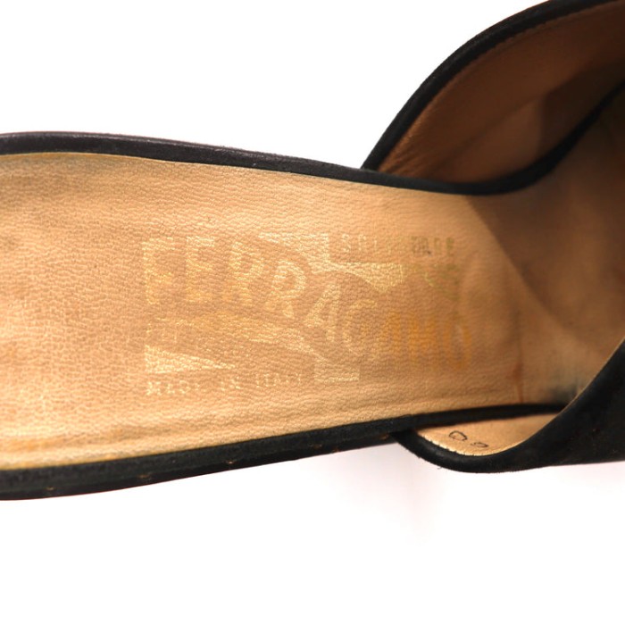 Salvatore Ferragamo ミュールサンダル 23cm ブラック スエード イタリア製 | Vintage.City 古着屋、古着コーデ情報を発信