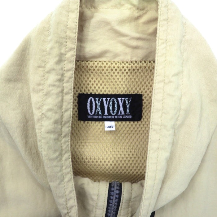 OXYOXY ハーフジップナイロンジャケット 46 ベージュ ライカ | Vintage.City 古着屋、古着コーデ情報を発信
