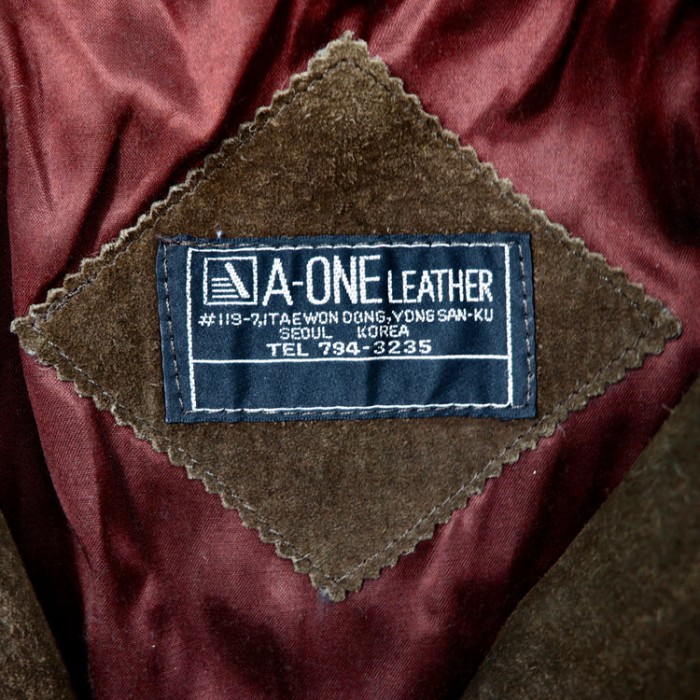 A-ONE LEATHER ノーカラーレザージャケット L ブラウン レザー スナップボタン | Vintage.City 古着屋、古着コーデ情報を発信