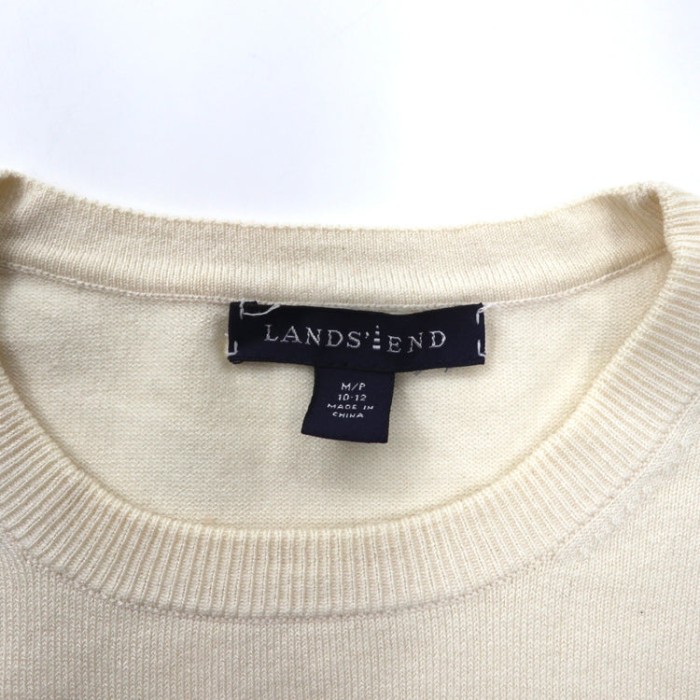 LANDS'END 半袖ニットセーター M ホワイト カシミヤ | Vintage.City 古着屋、古着コーデ情報を発信