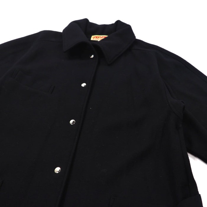 umanyme コート 9 ブラック ウール スナップボタン | Vintage.City 古着屋、古着コーデ情報を発信