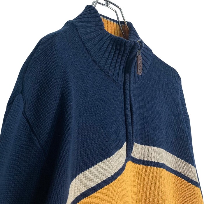 90-00s EddieBauer bi-color half zip sweater | Vintage.City 古着屋、古着コーデ情報を発信