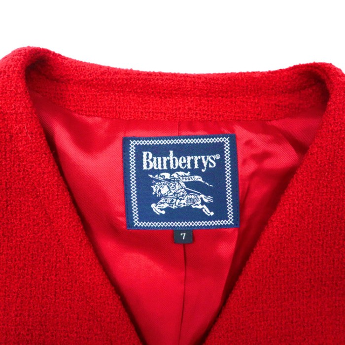 BURBERRYS セットアップ スーツ スカート 7 レッド ウール オールド 