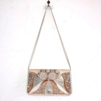 70s vintage Ivory leather patchwork design shoulder bag | Vintage.City ヴィンテージ 古着