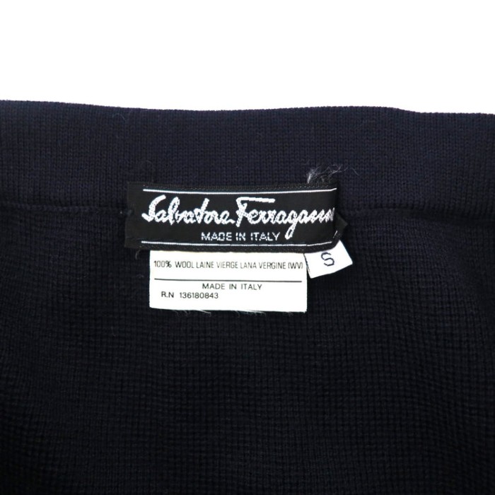 Salvatore Ferragamo ニットコクーンスカート S ネイビー ウール イタリア製 | Vintage.City 古着屋、古着コーデ情報を発信