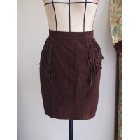 leather mini skirt レザーミニスカート ブラウン茶 フリンジS | Vintage.City ヴィンテージ 古着