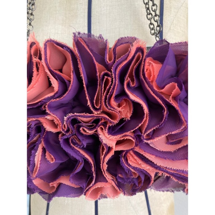 frill bag フリルショルダーバック ハンドバック 紫ピンクy2k | Vintage.City 古着屋、古着コーデ情報を発信