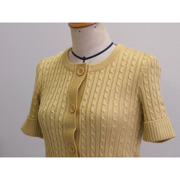 #262 knit tops 半袖ニットトップス　カーディガン　9号　レディースM 古着 | Vintage.City 빈티지숍, 빈티지 코디 정보