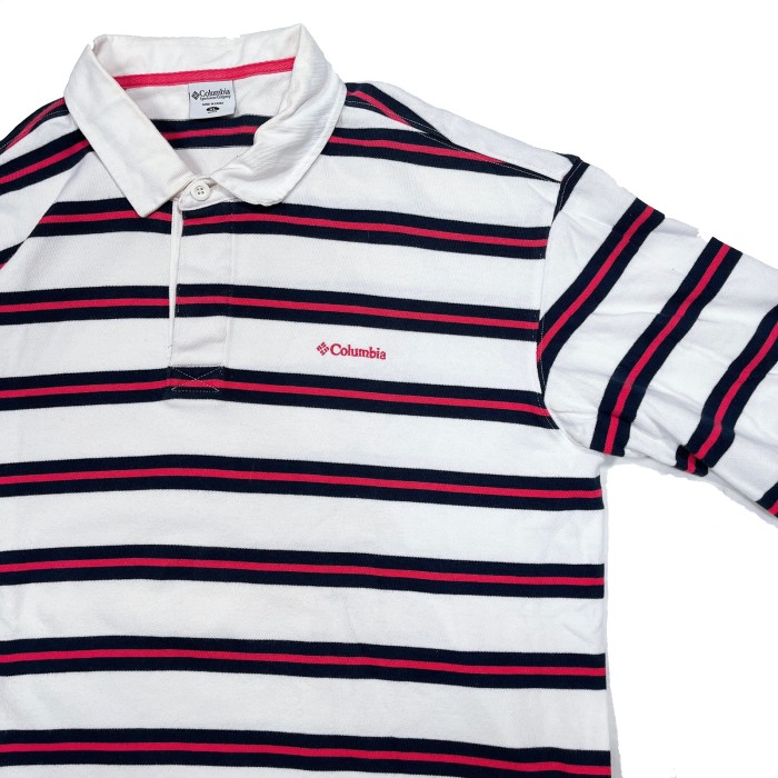 XLsize Columbia border polo shirt | Vintage.City 古着屋、古着コーデ情報を発信