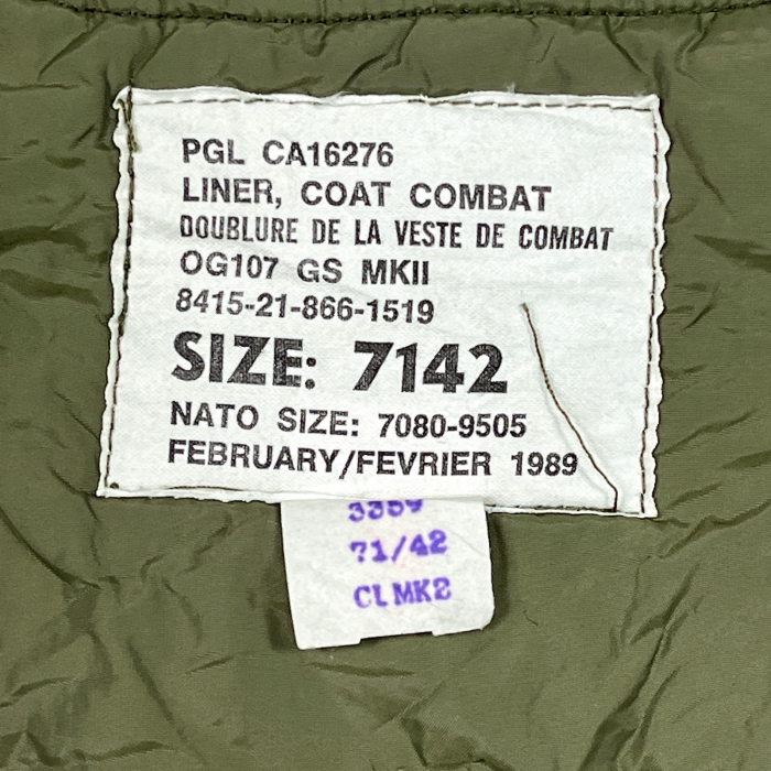 Canada GS MK2 military liner jacket 23111814 カナダ ミリタリー ライナージャケット アウター | Vintage.City 古着屋、古着コーデ情報を発信