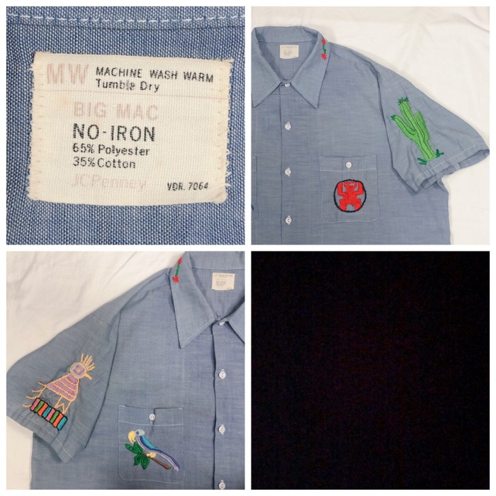 70’s BIG MAC embroidery chambray shirt　ビックマック シャンブレーシャツ 半袖シャツ 刺繍 | Vintage.City Vintage Shops, Vintage Fashion Trends