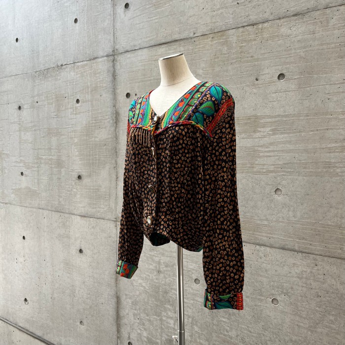 80‘s ethnic patterned short jacket fcl65 【23SS20】 | Vintage.City 빈티지숍, 빈티지 코디 정보