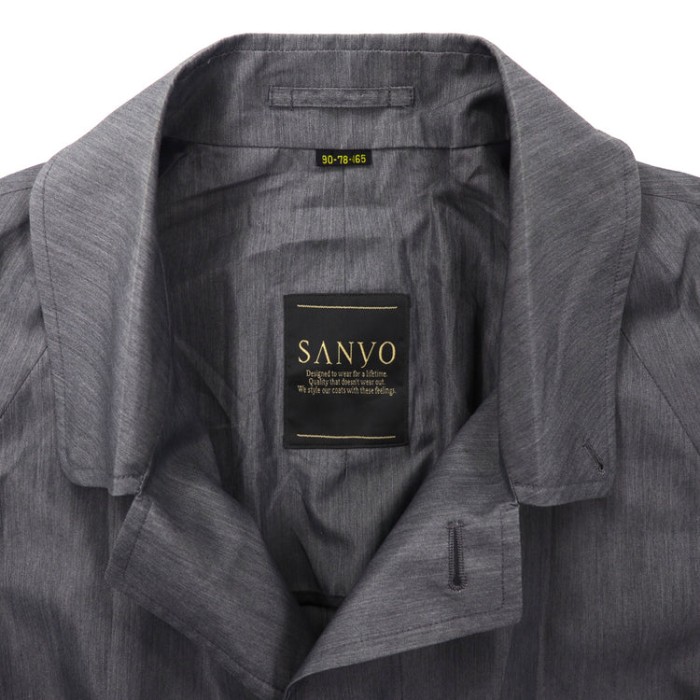 SANYO ステンカラーコート 90 グレー ポリエステル 日本製 | Vintage.City 빈티지숍, 빈티지 코디 정보