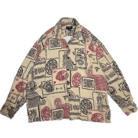 Lsize GUESS geometric pattern shirt 23120217 ゲス 長袖シャツ シャツ | Vintage.City 빈티지숍, 빈티지 코디 정보