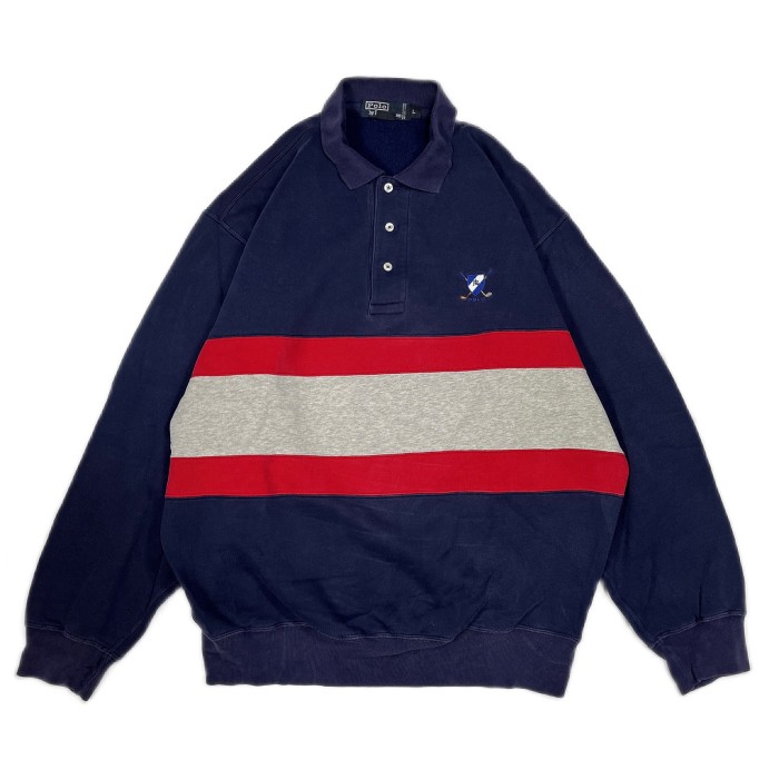 Lsize Polo by Ralph Lauren border sweat 23112216 ポロラルフ