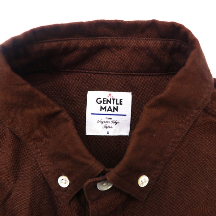 Mr. GENTLEMAN ボタンダウンシャツ S ブラウン コットン | Vintage.City 古着屋、古着コーデ情報を発信