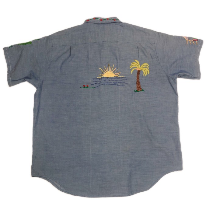 70’s BIG MAC embroidery chambray shirt　ビックマック シャンブレーシャツ 半袖シャツ 刺繍 | Vintage.City 빈티지숍, 빈티지 코디 정보