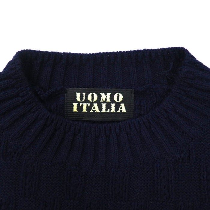 UOMO ITALIA ニットセーター M ネイビー アクリル | Vintage.City 빈티지숍, 빈티지 코디 정보
